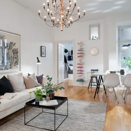 Living room in stile scandinavo