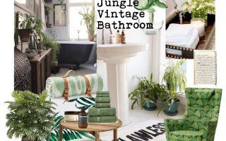 moodboard bagno jungle vintage
