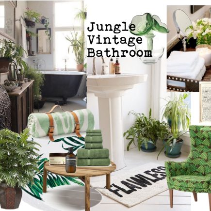 moodboard bagno jungle vintage