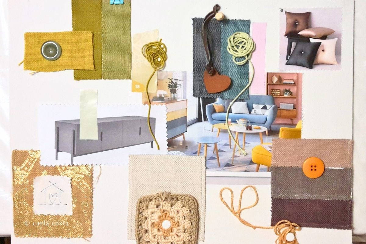 moodboard materica di interior design