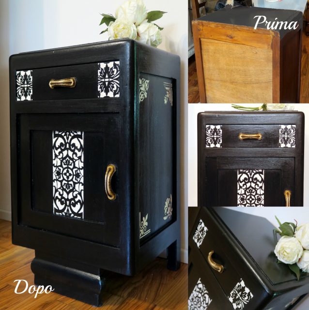 Restyling comodino in nero Carla Costa Interiors