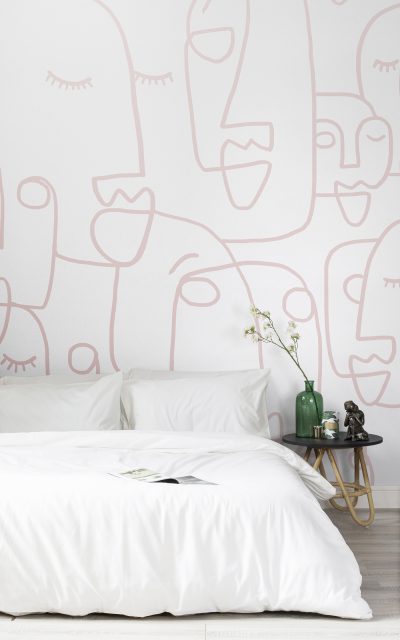 Carta da parati Face Line Drawings