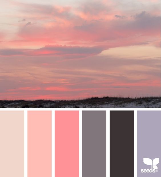 Palette colore con colori del tramonto e Living Coral