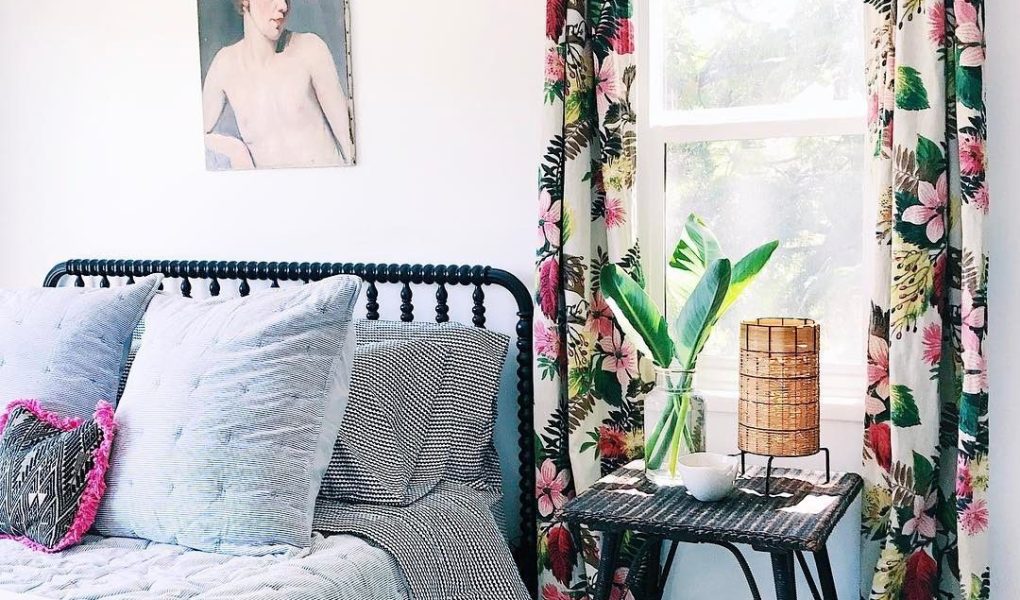 Camera da letto in stile botanico