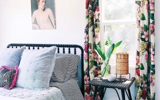 Camera da letto in stile botanico