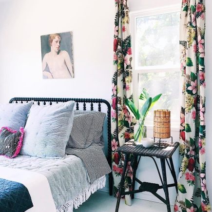 Camera da letto in stile botanico