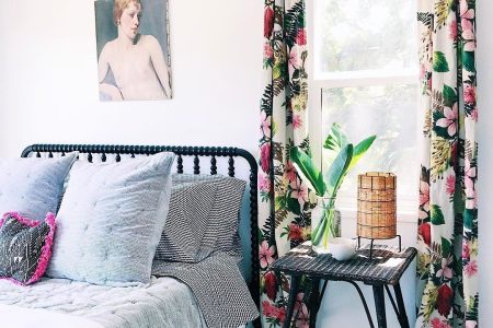 Camera da letto in stile botanico