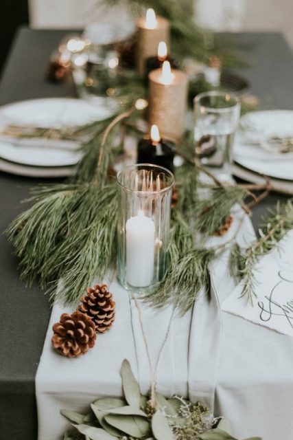 Centrotavola per il matrimonio d'inverno