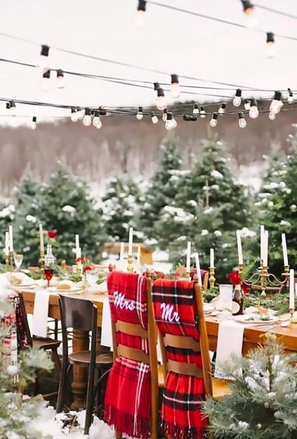 Tavola di matrimonio d''inverno