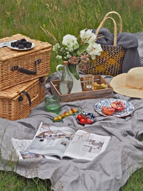 Picnic e libri in stile hygge