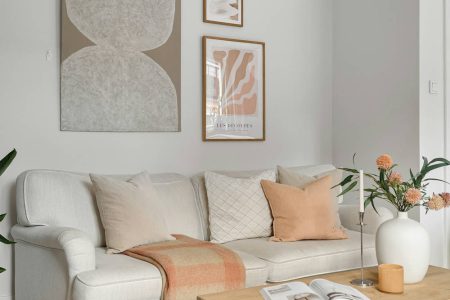 colori caldi neutri tenui per il soggiorno autunnale