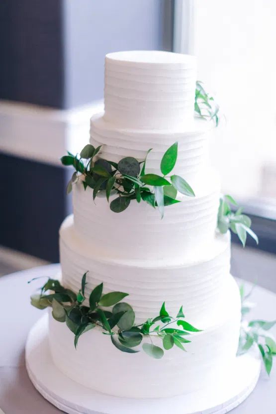 Wedding cake greenery
