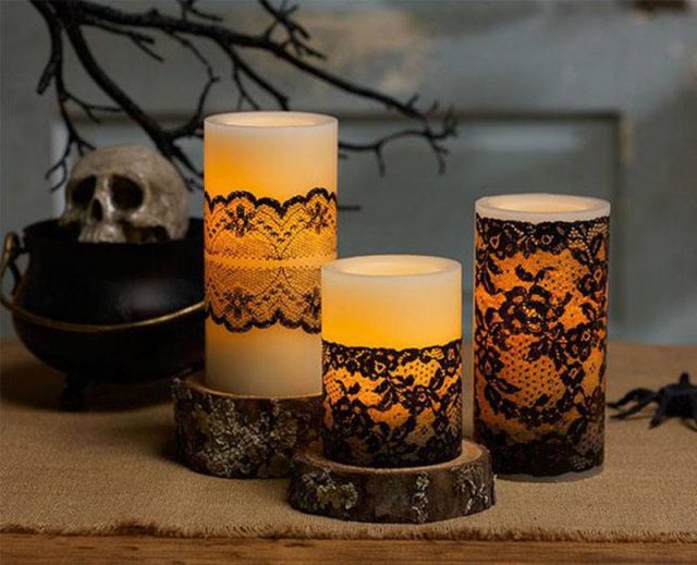 Candele eleganti come decorazioni per Halloween