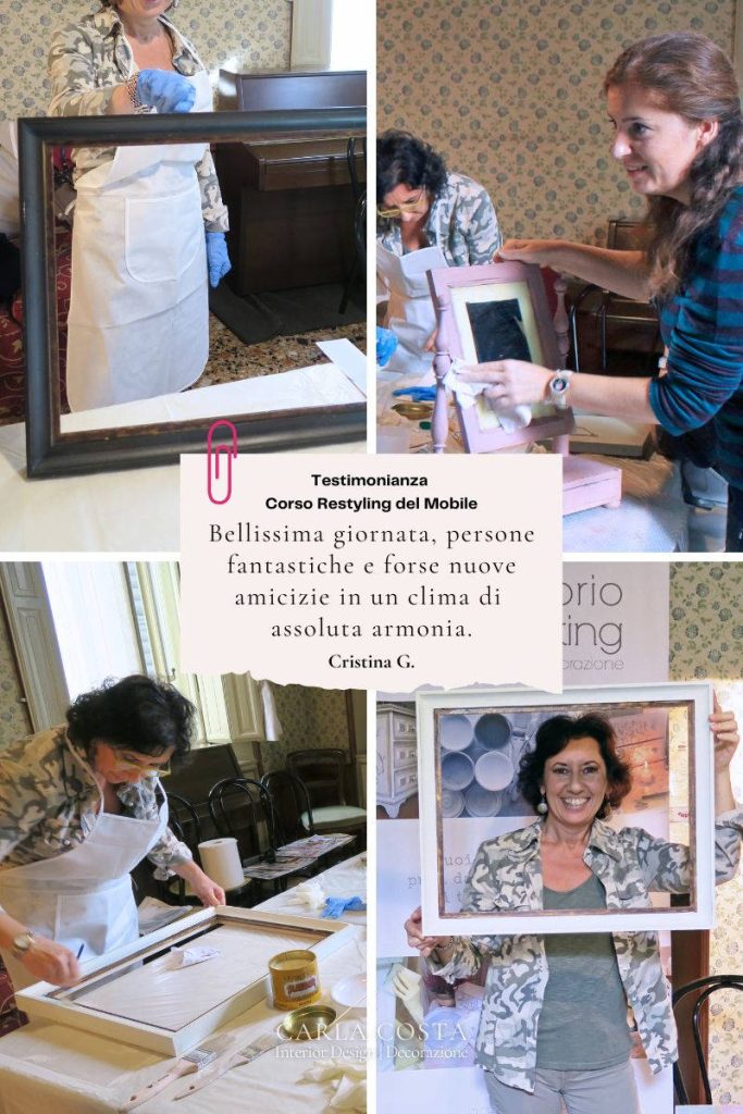 Restyling cornice dipinta al Corso restyling del mobile di Carla Costa